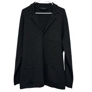 Wool Marco Azzali Vicenza Vintage Cardigan Sweater Charcoal Gray Size Large EUC